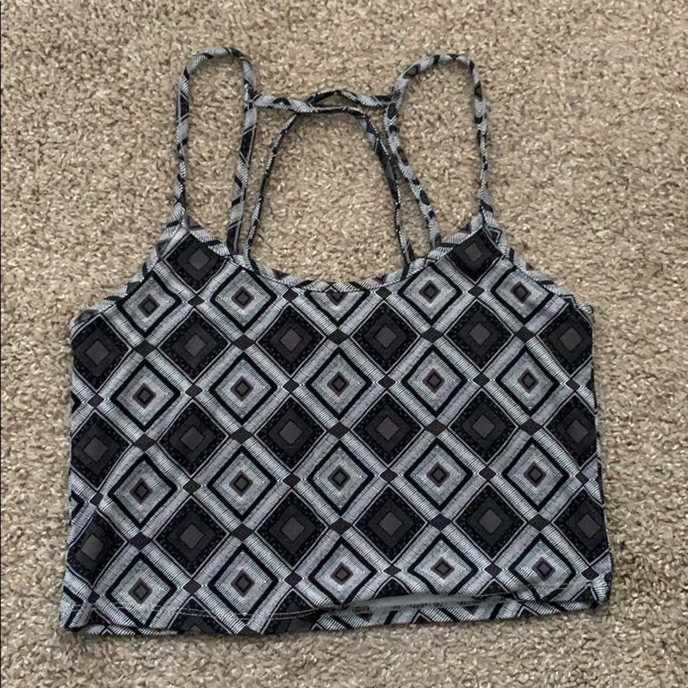 Black grey and white crop top